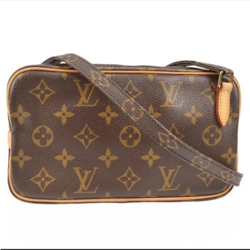 Louis Vuitton Monogram Crossbody Bag in Brown and Tan